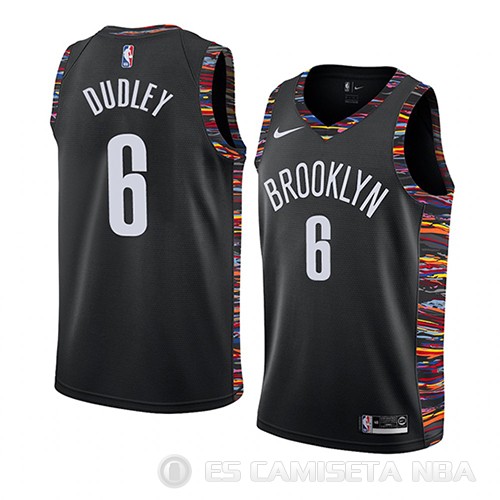 Camiseta Jared Dudley #6 Brooklyn Nets Ciudad 2018-19 Negro - Haga un click en la imagen para cerrar